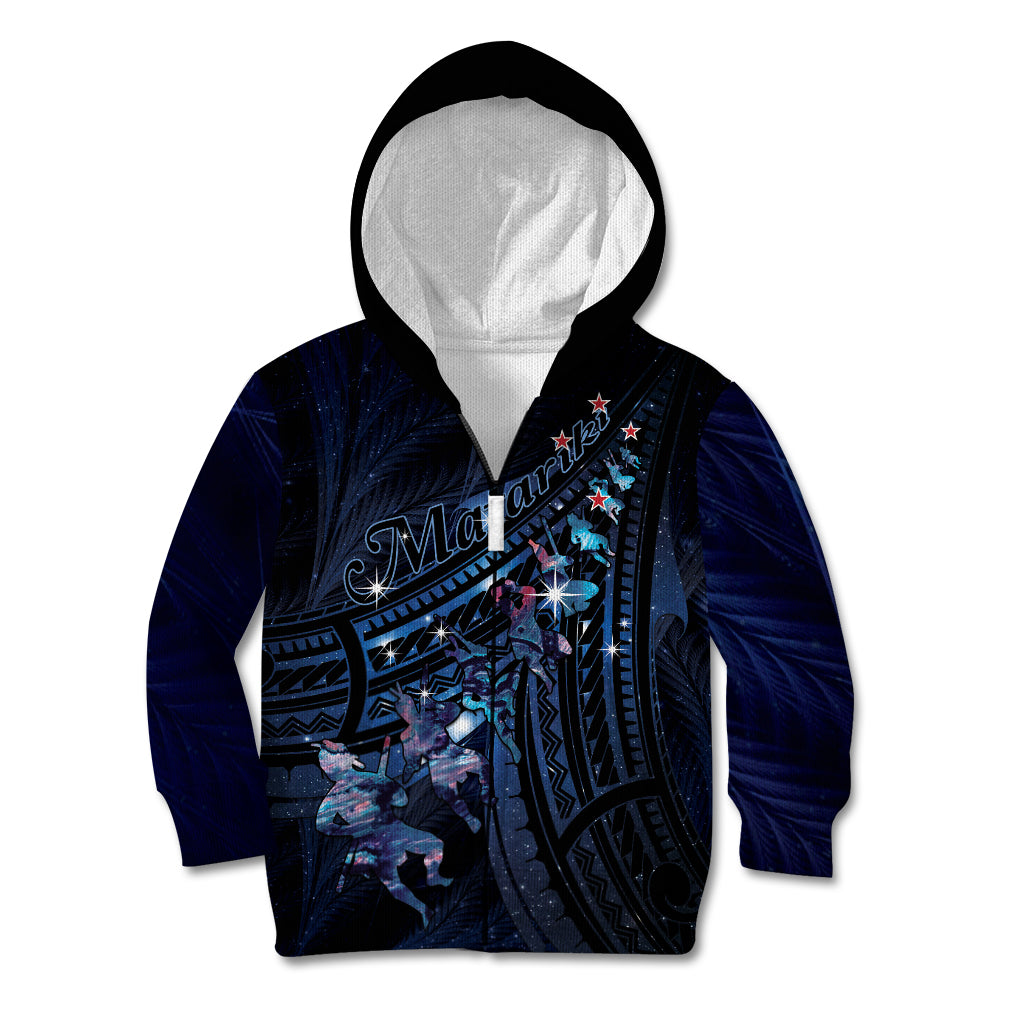 Personalised Matariki Paua Shell New Zealand Kid Hoodie Haka Dance At The Starry Night