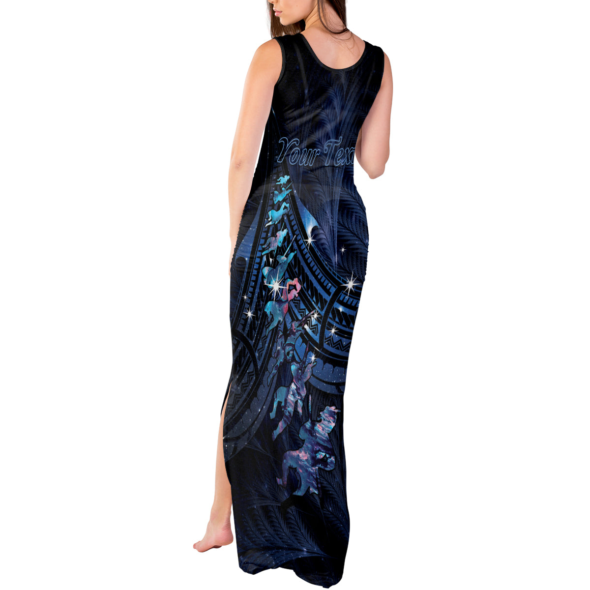 Personalised Matariki Paua Shell New Zealand Tank Maxi Dress Haka Dance At The Starry Night