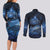 Personalised Matariki Kiwi Couples Matching Long Sleeve Bodycon Dress and Long Sleeve Button Shirt Silver Fern