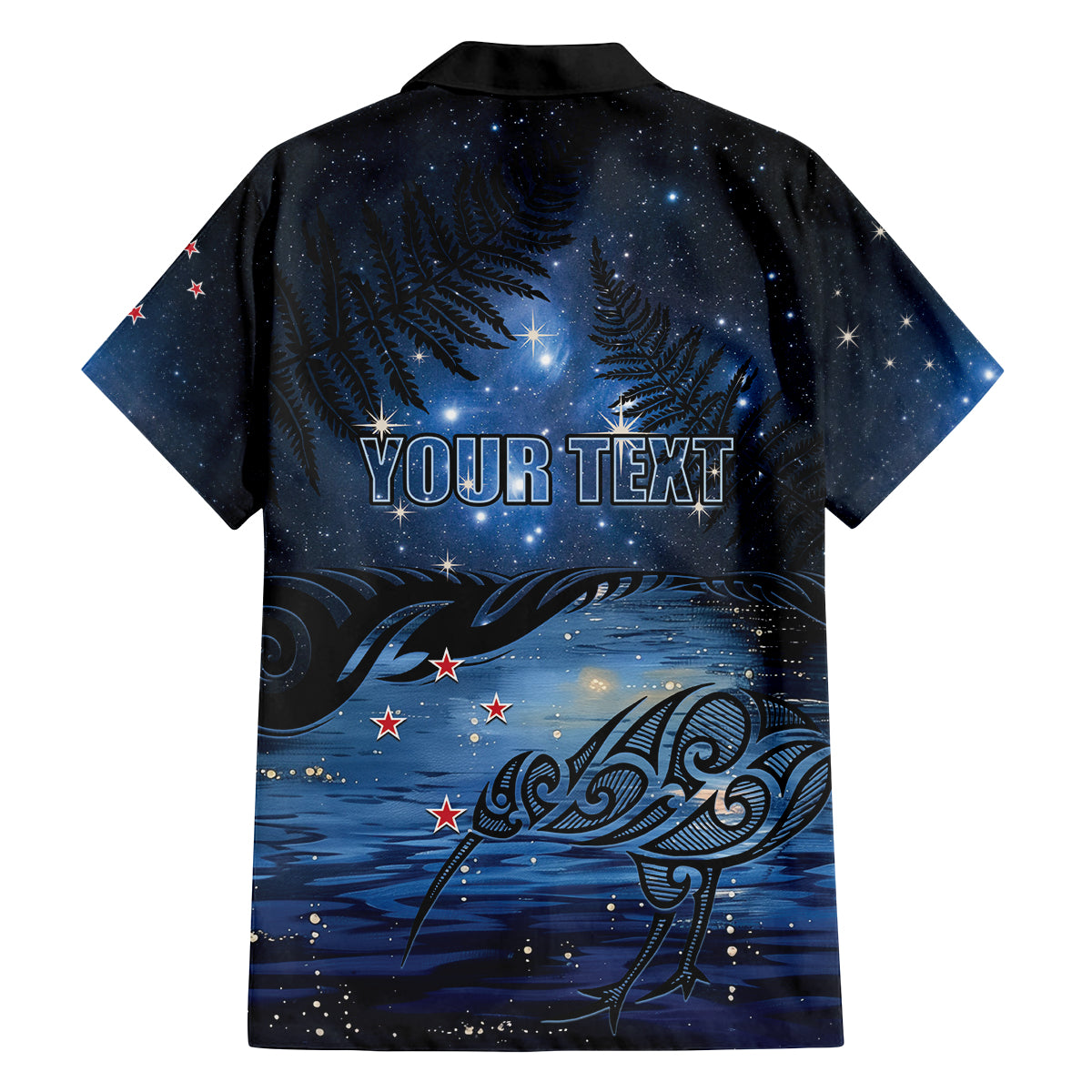 Personalised Matariki Kiwi Family Matching Off Shoulder Short Dress and Hawaiian Shirt Silver Fern LT01 - Polynesian Pride