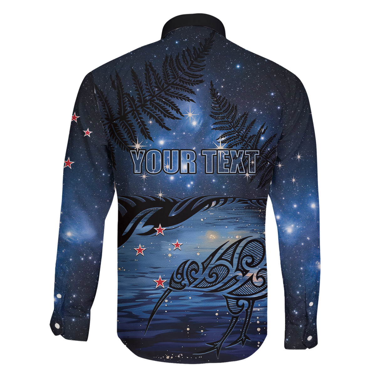 Personalised Matariki Kiwi Family Matching Off Shoulder Short Dress and Hawaiian Shirt Silver Fern LT01 - Polynesian Pride
