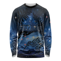 Personalised Matariki Kiwi Long Sleeve Shirt Silver Fern LT01 Unisex Black - Polynesian Pride
