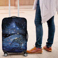 Matariki Kiwi Luggage Cover Silver Fern LT01 Black - Polynesian Pride