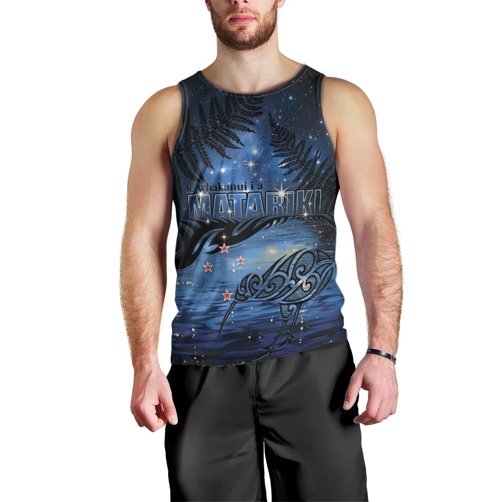 Personalised Matariki Kiwi Men Tank Top Silver Fern