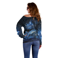 Personalised Matariki Kiwi Off Shoulder Sweater Silver Fern