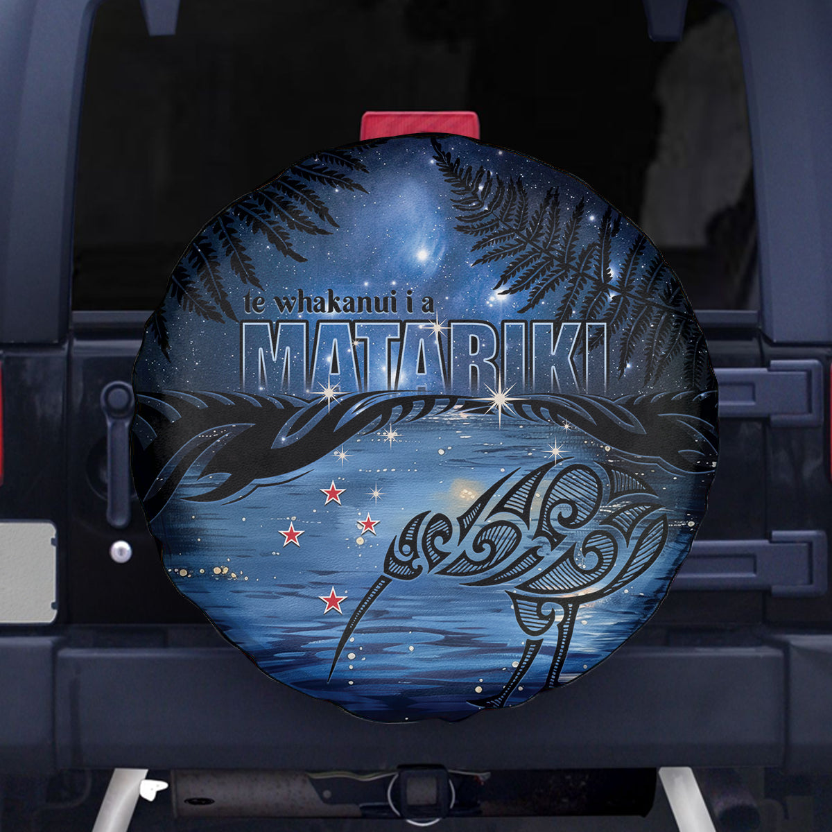 Matariki Kiwi Spare Tire Cover Silver Fern