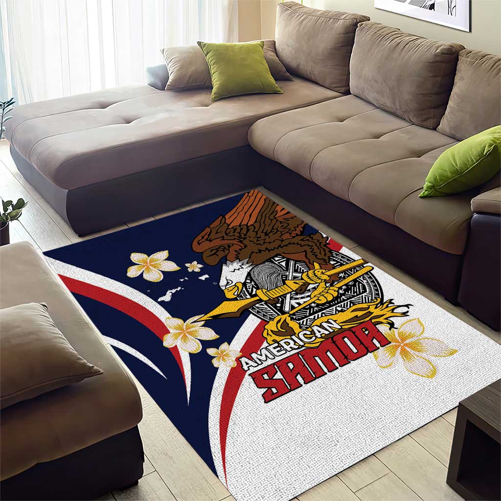Personalized American Samoa Area Rug Amerika Samoa Bald Eagle