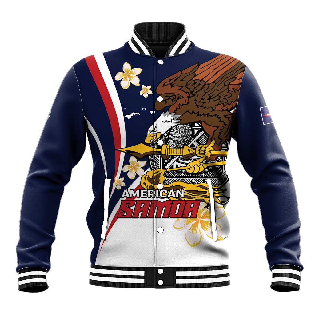 Personalized American Samoa Baseball Jacket Amerika Samoa Bald Eagle LT01 Unisex Blue - Polynesian Pride