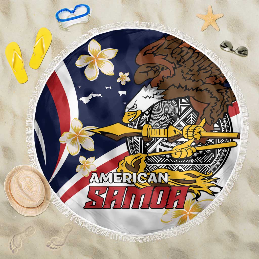 Personalized American Samoa Beach Blanket Amerika Samoa Bald Eagle LT01 One Size 150cm Blue - Polynesian Pride