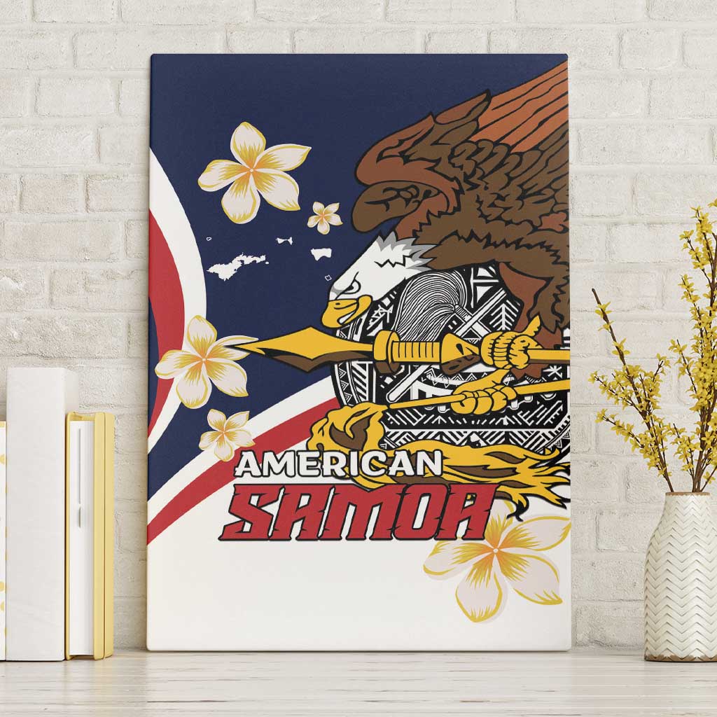 Personalized American Samoa Canvas Wall Art Amerika Samoa Bald Eagle LT01 Without Frame Blue - Polynesian Pride