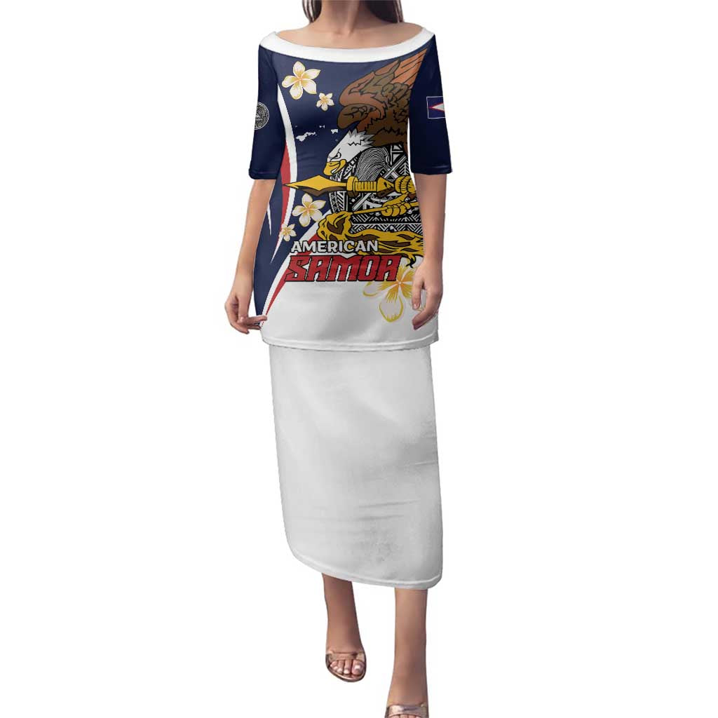 Personalized American Samoa Family Matching Puletasi and Hawaiian Shirt Amerika Samoa Bald Eagle