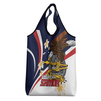 Personalized American Samoa Grocery Bag Amerika Samoa Bald Eagle