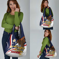 Personalized American Samoa Grocery Bag Amerika Samoa Bald Eagle