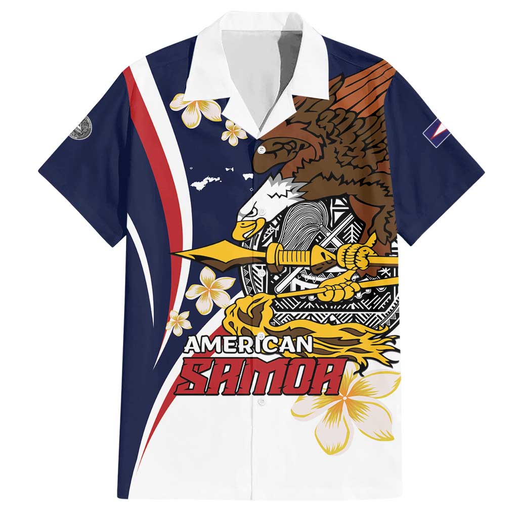 Personalized American Samoa Hawaiian Shirt Amerika Samoa Bald Eagle LT01 Blue - Polynesian Pride