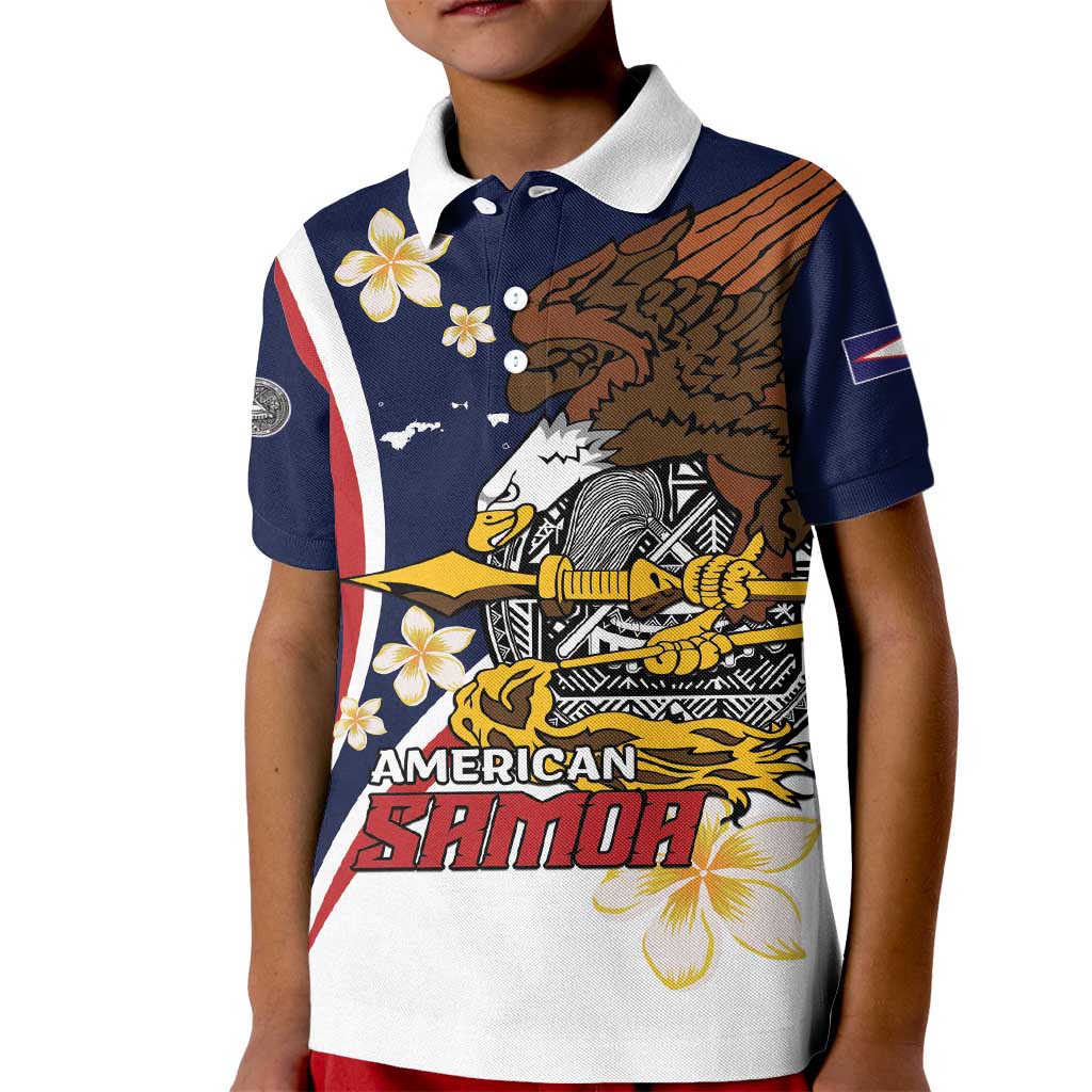 Personalized American Samoa Kid Polo Shirt Amerika Samoa Bald Eagle LT01 Kid Blue - Polynesian Pride