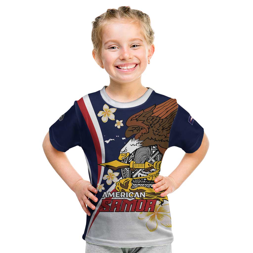 Personalized American Samoa Kid T Shirt Amerika Samoa Bald Eagle LT01 Blue - Polynesian Pride