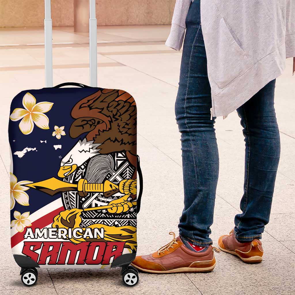 Personalized American Samoa Luggage Cover Amerika Samoa Bald Eagle LT01 Blue - Polynesian Pride