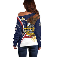Personalized American Samoa Off Shoulder Sweater Amerika Samoa Bald Eagle