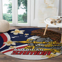 Personalized American Samoa Round Carpet Amerika Samoa Bald Eagle