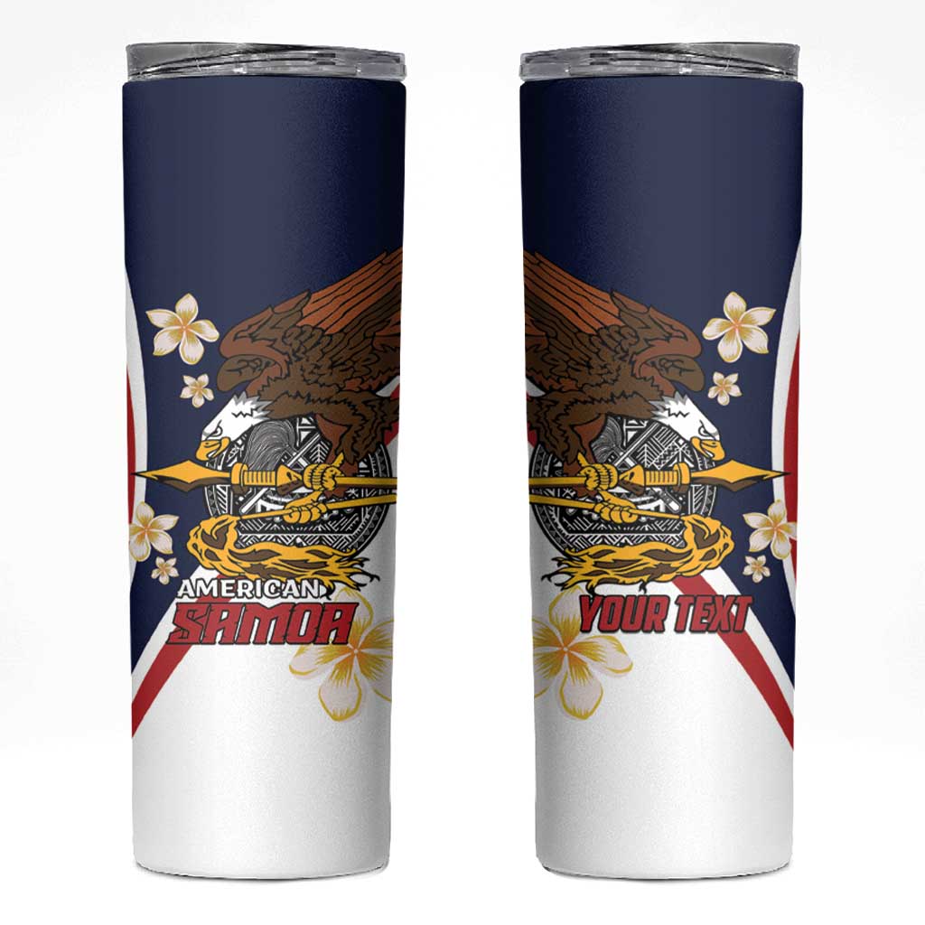 Personalized American Samoa Skinny Tumbler Amerika Samoa Bald Eagle