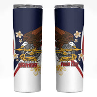 Personalized American Samoa Skinny Tumbler Amerika Samoa Bald Eagle