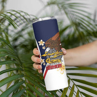 Personalized American Samoa Skinny Tumbler Amerika Samoa Bald Eagle