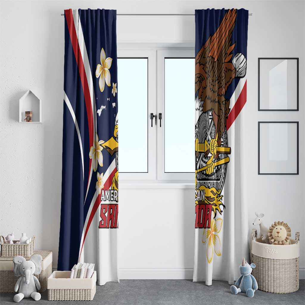 Personalized American Samoa Window Curtain Amerika Samoa Bald Eagle