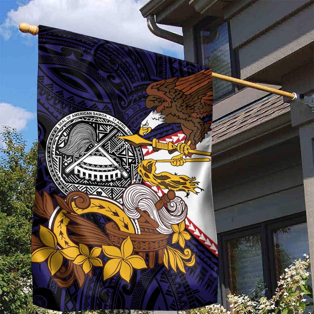 American Samoa Eagle Kava Bowl Garden Flag Plumeria Polynesian Pattern