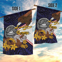 American Samoa Eagle Kava Bowl Garden Flag Plumeria Polynesian Pattern
