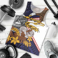 American Samoa Eagle Kava Bowl Men Tank Top Plumeria Polynesian Pattern