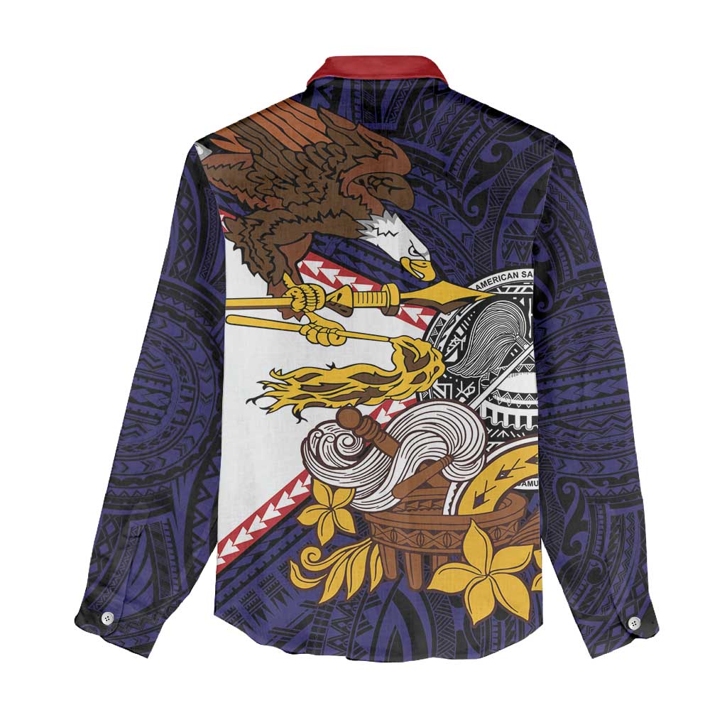 American Samoa Eagle Kava Bowl Women Casual Shirt Plumeria Polynesian Pattern