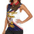 American Samoa Eagle Kava Bowl Women Sleeveless Polo Shirt Plumeria Polynesian Pattern