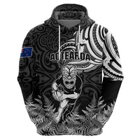 New Zealand Silver Fern Rugby Hoodie Maori Tiki Player With Ta Moko Tribal LT01 - Polynesian Pride