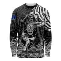 New Zealand Silver Fern Rugby Long Sleeve Shirt Maori Tiki Player With Ta Moko Tribal LT01