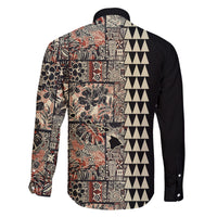 Hawaiian Quilt Family Matching Summer Maxi Dress and Hawaiian Shirt Hibiscus Kakau Vintage Style LT01 - Polynesian Pride