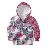 Hawaii Kakau Mix Paisley Pattern Kid Hoodie Polynesian Tropical Unique Style LT01 - Polynesian Pride