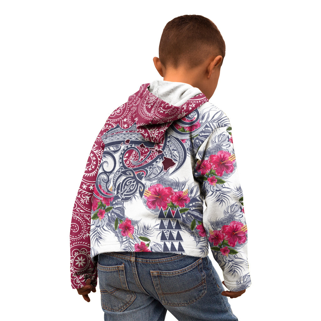 Hawaii Kakau Mix Paisley Pattern Kid Hoodie Polynesian Tropical Unique Style LT01 - Polynesian Pride