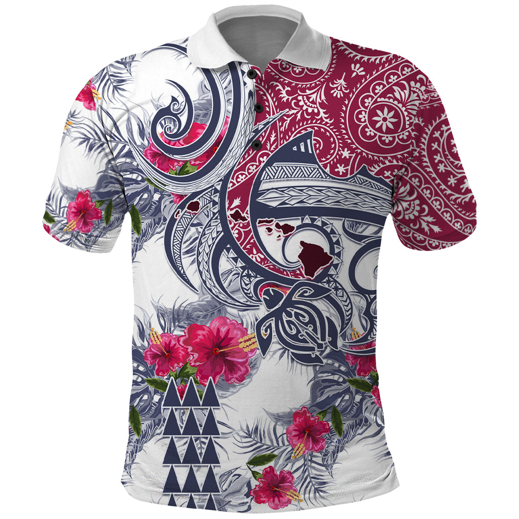 Hawaii Kakau Mix Paisley Pattern Polo Shirt Polynesian Tropical Unique Style LT01 White - Polynesian Pride