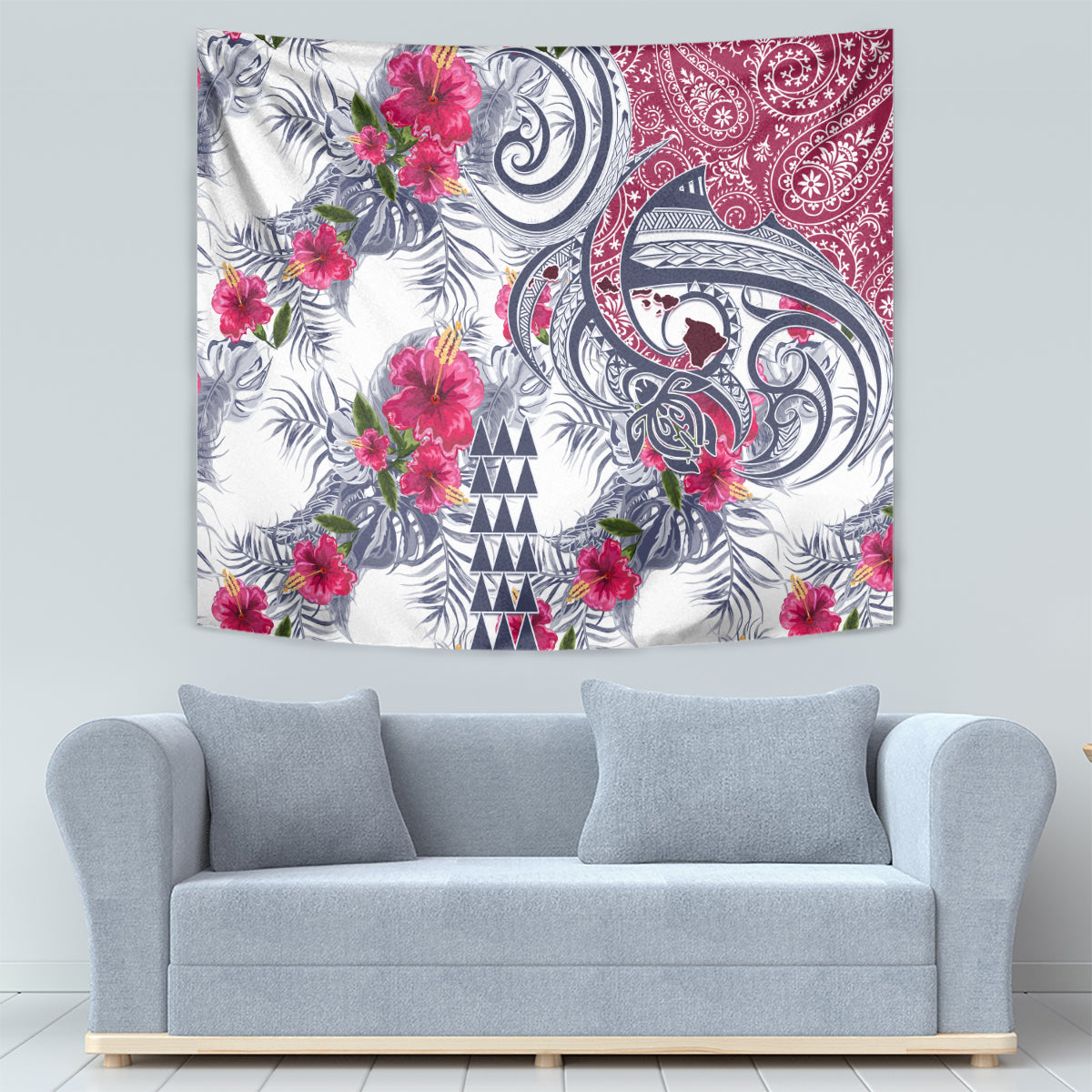 Hawaii Kakau Mix Paisley Pattern Tapestry Polynesian Tropical Unique Style LT01 - Polynesian Pride