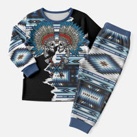 Native American Chief Skull With Axe Christmas Pajama Set - Polynesian Pride