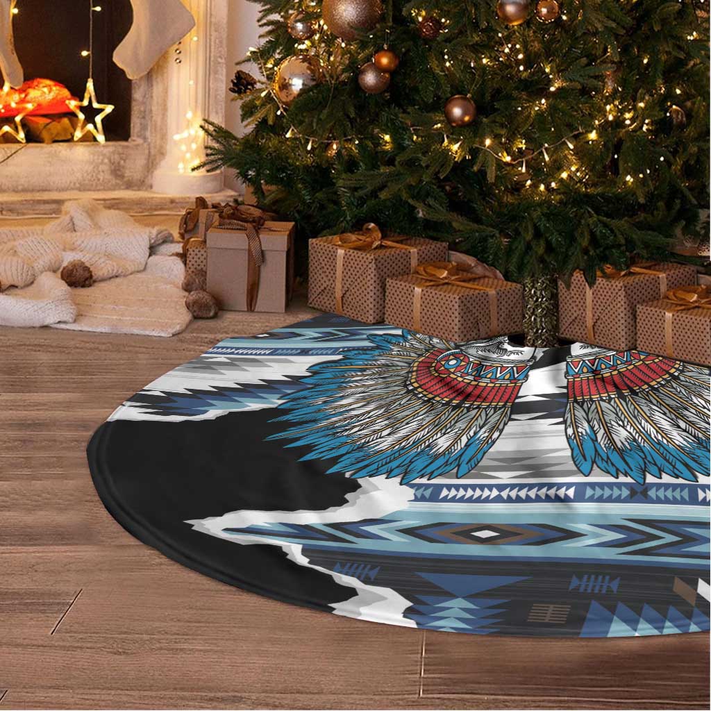 Native American Chief Skull With Axe Tree Skirt - Polynesian Pride