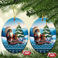 Native American Santa Claus Ceramic Ornament Merry Christmas 2025 - Polynesian Pride