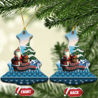 Native American Santa Claus Ceramic Ornament Merry Christmas 2025 - Polynesian Pride