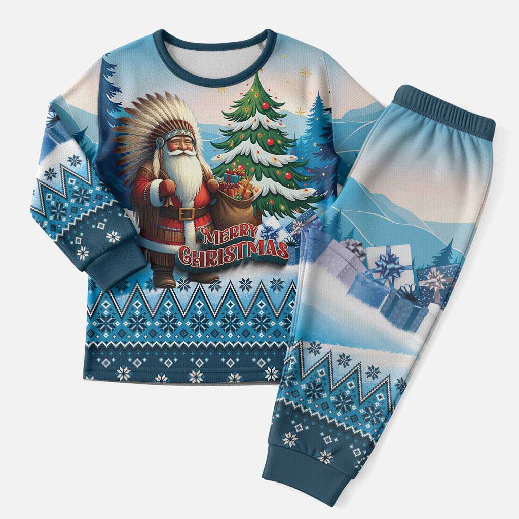 Personalized Native American Santa Claus Christmas Pajama Set Merry Christmas 2025 - Polynesian Pride