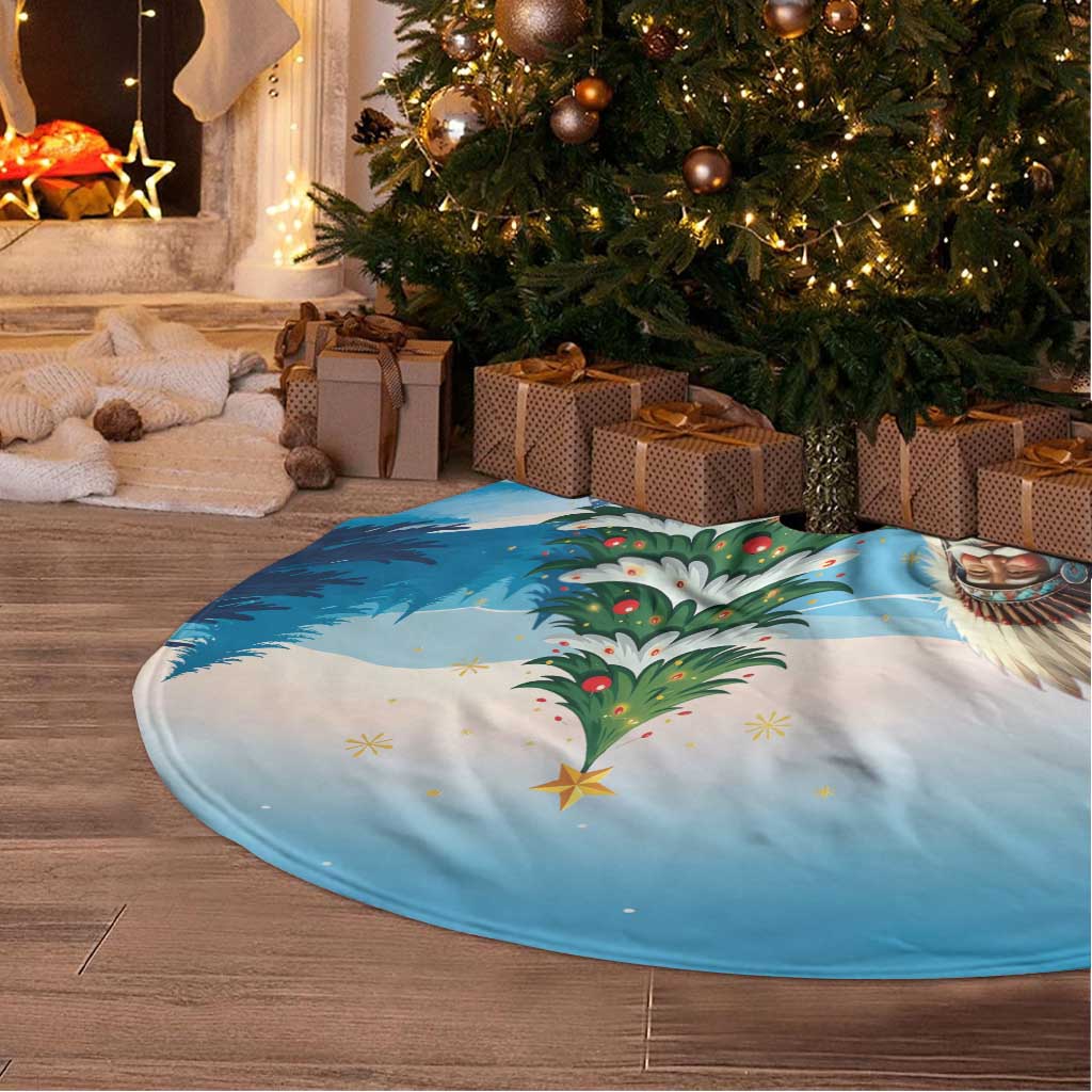 Native American Santa Claus Tree Skirt Merry Christmas 2025 - Polynesian Pride