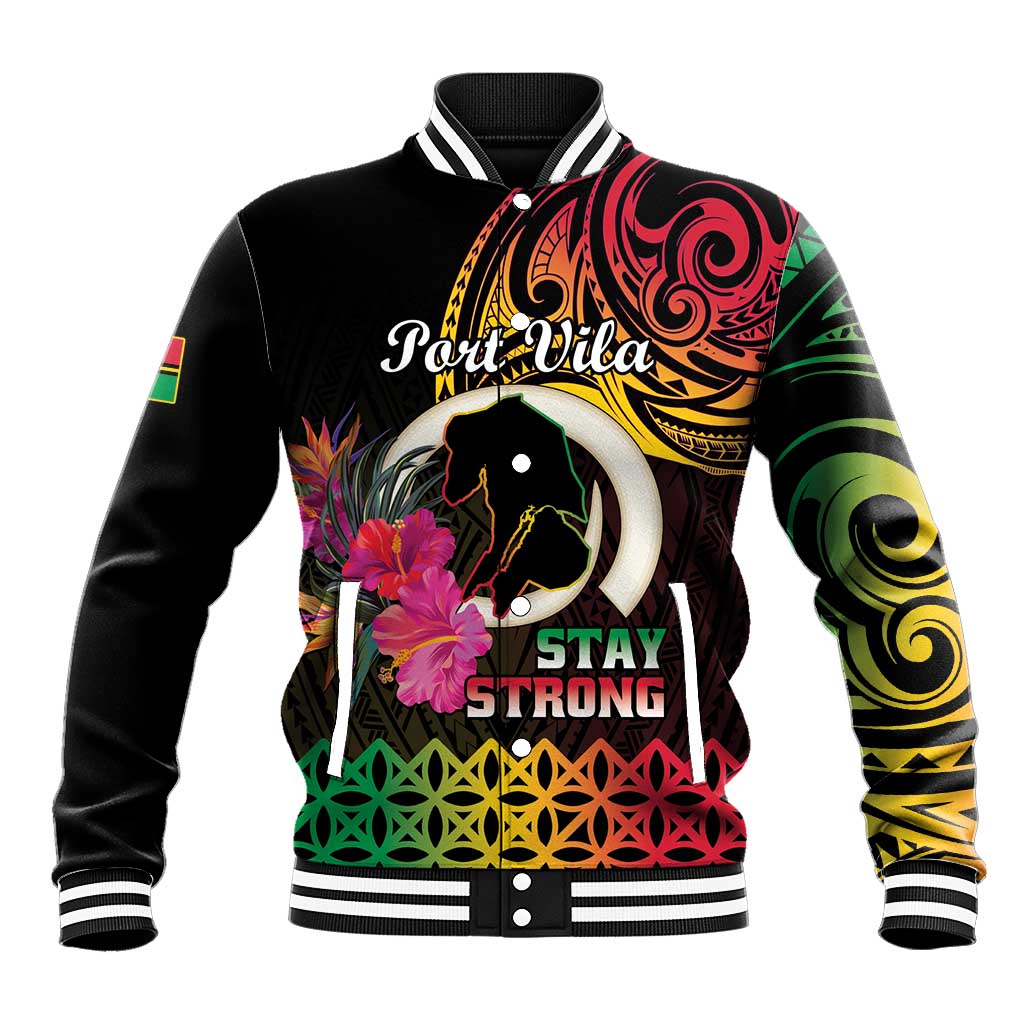 Personalised Vanuatu Port Vila Stay Strong Baseball Jacket Long God Yumi Stanap