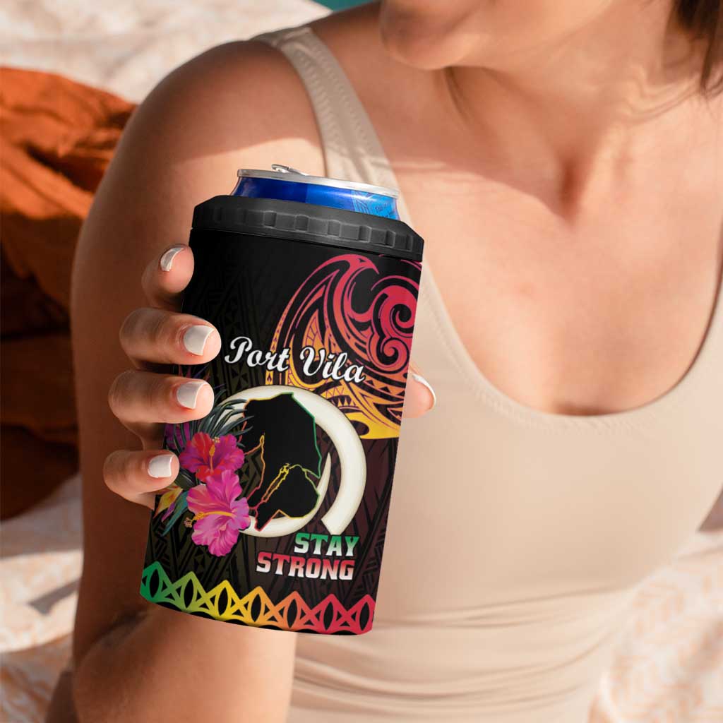Personalised Vanuatu Port Vila Stay Strong 4 in 1 Can Cooler Tumbler Long God Yumi Stanap