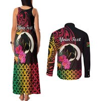 Personalised Vanuatu Port Vila Stay Strong Couples Matching Tank Maxi Dress and Long Sleeve Button Shirt Long God Yumi Stanap