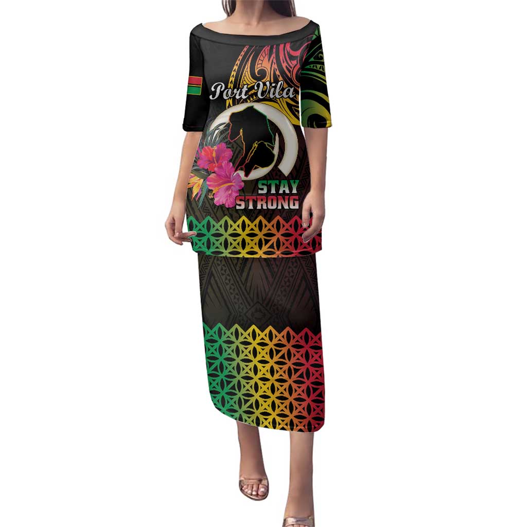 Personalised Vanuatu Port Vila Stay Strong Family Matching Puletasi and Hawaiian Shirt Long God Yumi Stanap