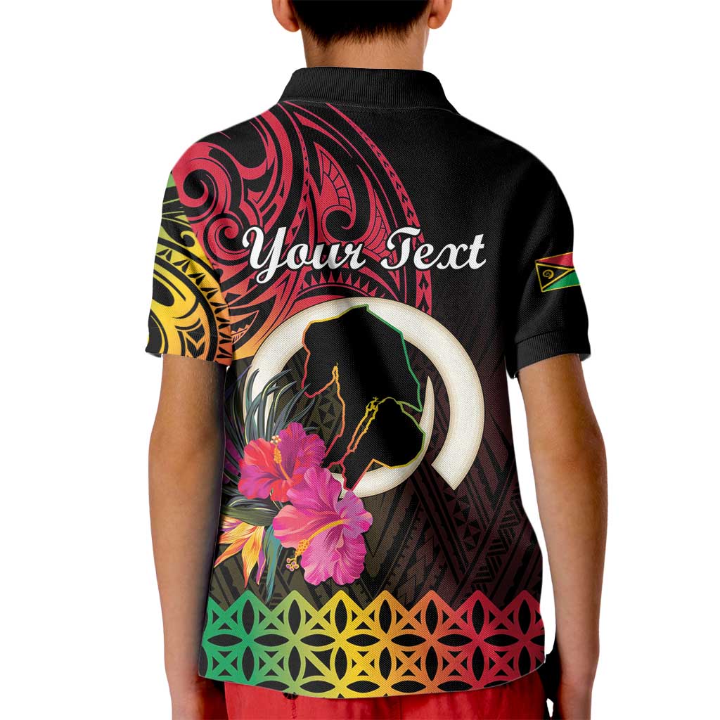 Personalised Vanuatu Port Vila Stay Strong Kid Polo Shirt Long God Yumi Stanap